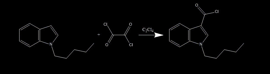 Synthesis of QUPIC PB-22 - 1-pentyl-(1H-indole)-3-carbonyl chloride.jpg