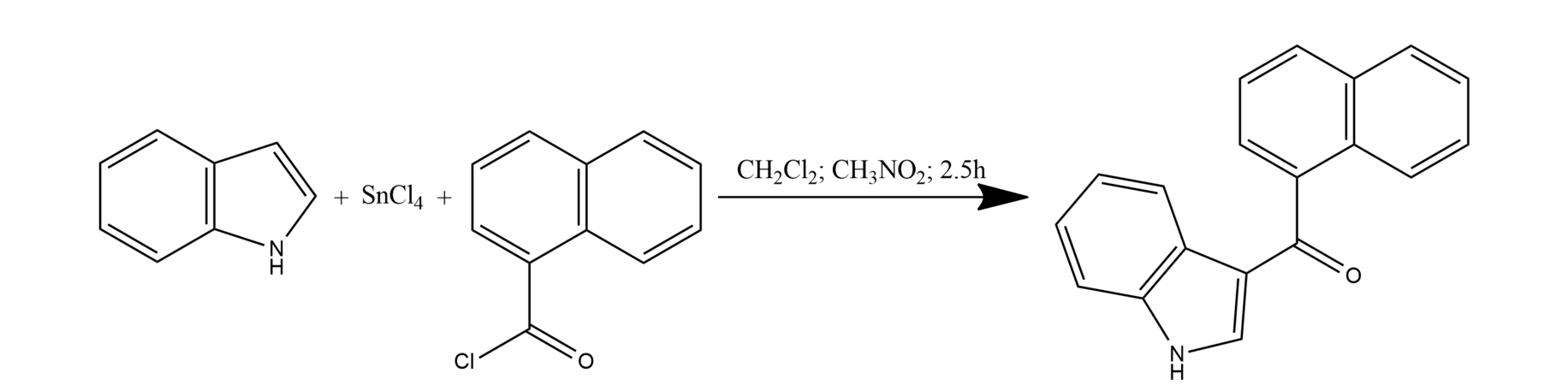 Synthesis of 3-(1-naphthoyl)indole (naf-indole, intermediate JWHs) (large scale) CAS 109555-87-5.png