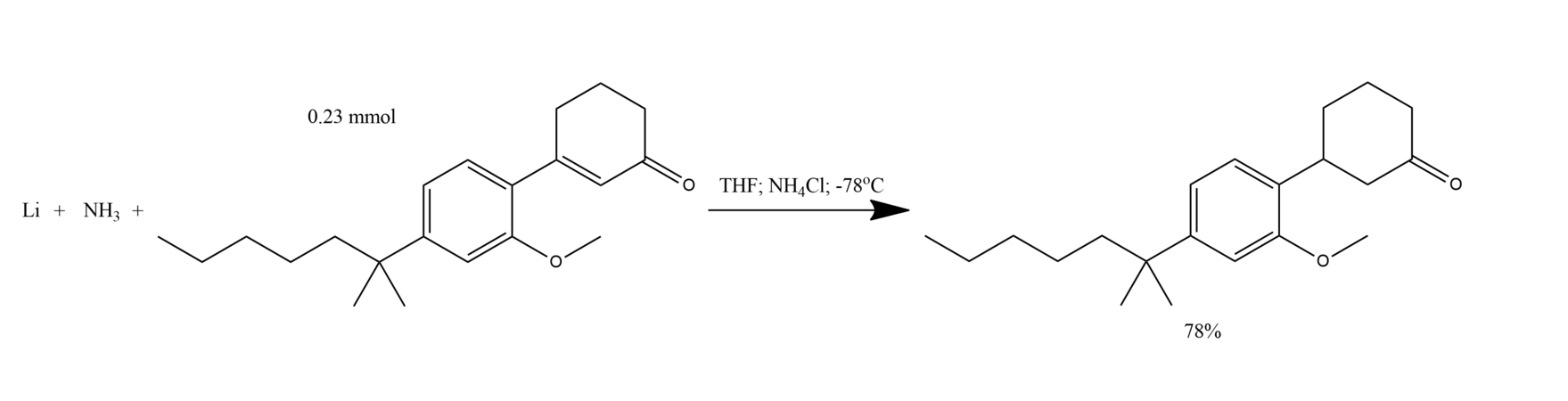 Synthesis of 3-[2-Methoxy-4-(1,1-dimethylhexyl)phenyl]cyclohexanone.png