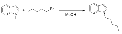 Synthesis of 1-pentylindole (intermediate).png